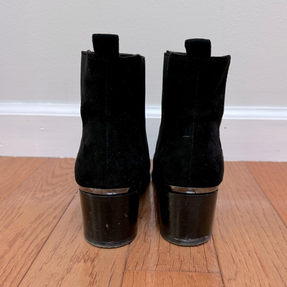 Nine West Pointed Toe Faux Suede Booties Black Size 8.5 - Picture 5 of 12